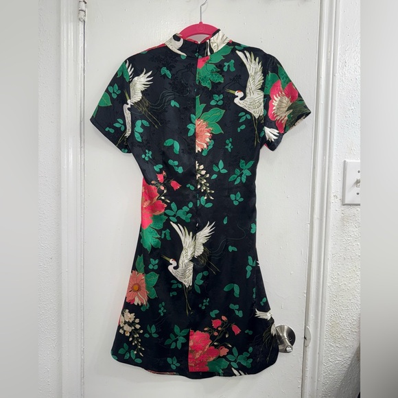 Zara oriental floral bird mini dress size Small - Picture 5 of 8